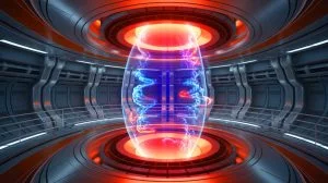 Illustration of the plasma boundary dynamics in a fusion reactor. Image generated by AI.