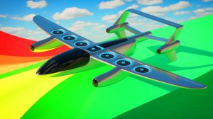 Illustration of sodium-air fuel cells revolutionizing aviation technology. Image generated by AI.