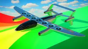 Illustration of sodium-air fuel cells revolutionizing aviation technology. Image generated by AI.