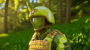 Illustration of squid-inspired camouflage technology for military applications. Image generated by AI.