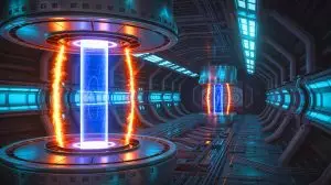 Illustration of the Infinity Two fusion reactor design aiming to produce 350 megawatts of clean energy. Image generated by AI.