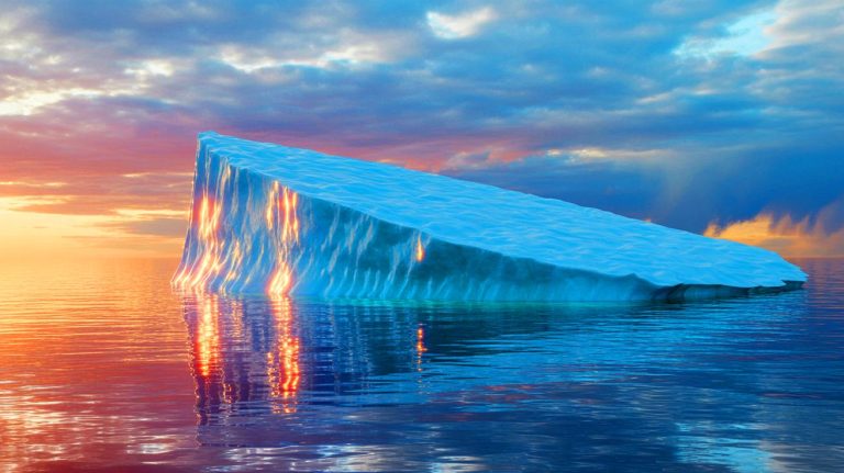 Illustration of global temperature rise and its impacts on the environment. Image generated by AI.