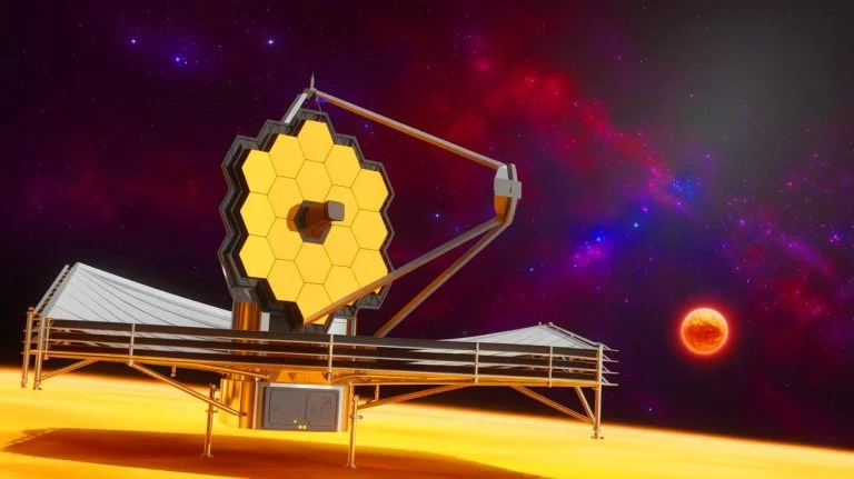 Alien-Like Discovery: James Webb Snaps First Direct Shot of Mysterious Planet Lurking 60 Light-Years From Earth Illustration of the James Webb Space Telescope capturing an image of exoplanet 14 Herculis c. Image generated by AI.