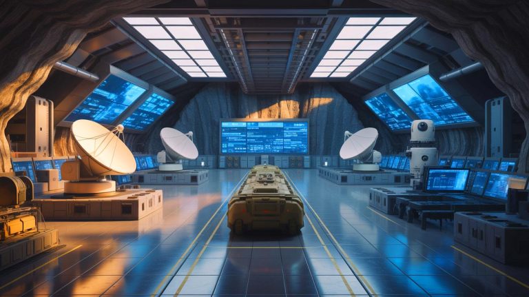 Illustration of China's underground military command center near Beijing, generated by artificial intelligence.