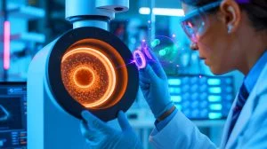 Illustration of a new diagnostic test inspired by the coffee-ring effect, showcasing its potential to enhance disease detection, generated by artificial intelligence.