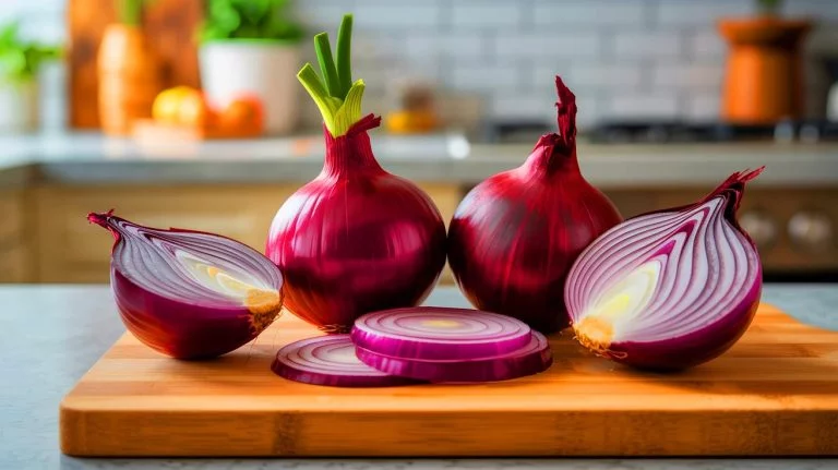 Illustration of a tear-free sunion, a new variety of onion developed by Bayer, generated by artificial intelligence.