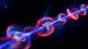 Illustration of the cosmic web where the universe's missing matter was discovered, generated by artificial intelligence.