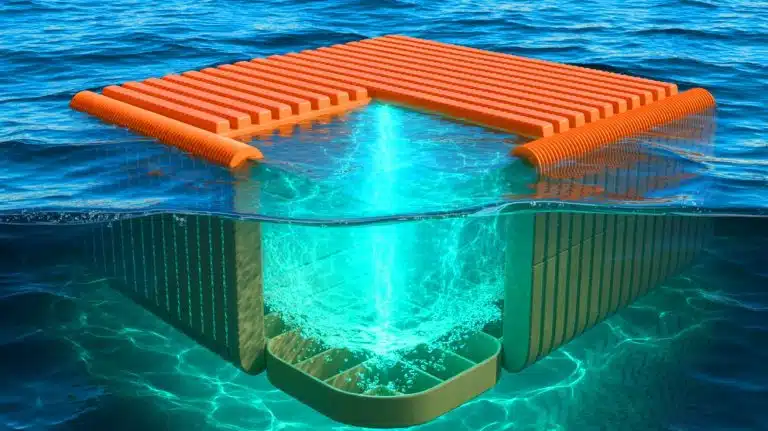 “These Unbelievable Clay Membranes Are Pulling Lithium Fortunes Out of Thin Water,” Roars Shocked Scientist as Global Battery Race Goes Into Overdrive Illustration of a futuristic clay membrane technology extracting lithium from seawater, generated by artificial intelligence.