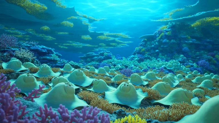 “These Eggs Shouldn’t Exist”: Shaken Scientists Confront Nightmarish Discovery as Underwater Volcano Exposes Thousands of Giant Living Spheres Hidden in the Abyss Illustration of an underwater volcano revealing giant eggs of the Pacific white skate, created by artificial intelligence.