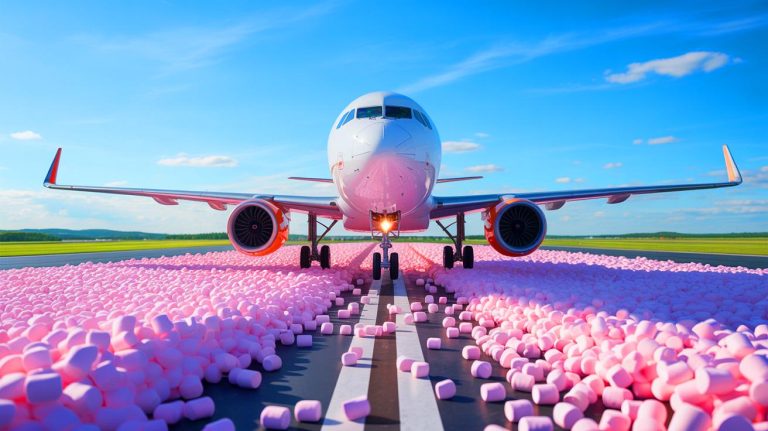“China’s Runway Disintegrates on Impact”: Revolutionary Super-Soft Material Now Shields Planes and Passengers From Catastrophic Crashes, Shocking Aviation Experts Illustration of a revolutionary "marshmallow" concrete runway designed to enhance aviation safety, generated by artificial intelligence.