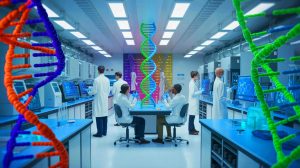 A Complete Human Genome Built from Scratch: This Unprecedented Scientific Feat Could Transform Everything We Know About Biology Illustration of the SynHG project envisioning the synthesis of a complete human genome, created by artificial intelligence.