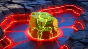 Illustration of the mineral olivine's role in transporting water into Earth's mantle, generated by artificial intelligence.