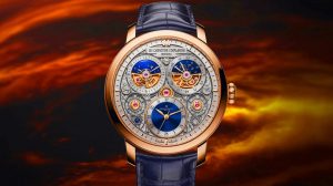 Illustration of the Les Cabinotiers Solaria Ultra Grande Complication watch with its dual-faced design and intricate mechanisms. Image generated by AI.