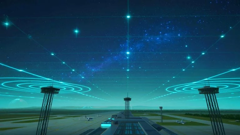 Illustration of Earth's radar systems potentially being detected by alien civilizations across the galaxy.