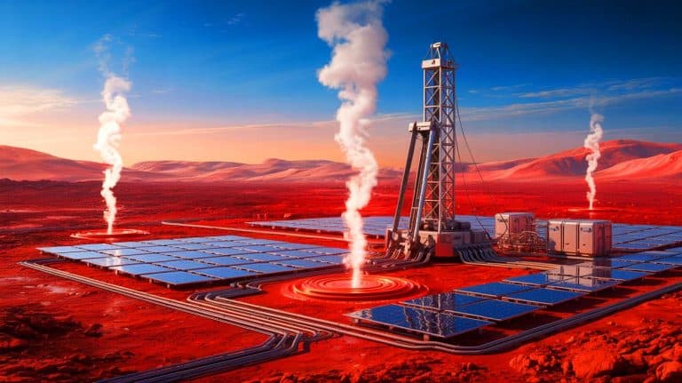 “This Proves We’re Not Alone”: Top Scientist Sparks Outrage After Claiming Alien Energy Source Destroys Earth’s Energy Excuse Illustration of an underground geothermal energy reservoir on Mars, highlighting its potential for future space exploration and colonization. This is an artificial illustration.