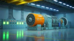 Illustration of the GC-10 centrifuge in a nuclear enrichment facility, generated by artificial intelligence.