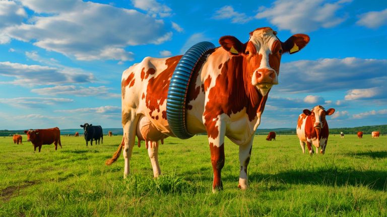 Illustration of the New World screwworm threatening livestock and human health, generated by artificial intelligence.