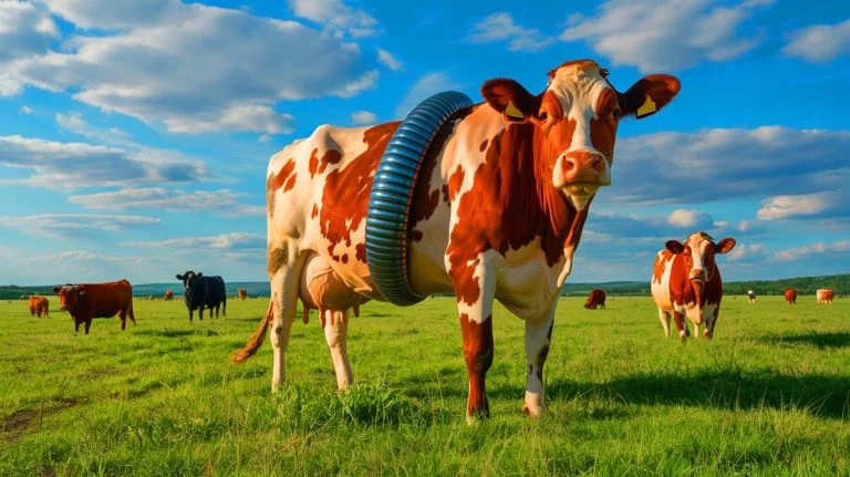 Illustration of the New World screwworm threatening livestock and human health, generated by artificial intelligence.