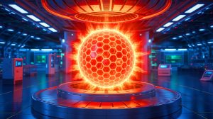 Illustration of America’s artificial sun project and nuclear fusion advancements, generated by artificial intelligence.