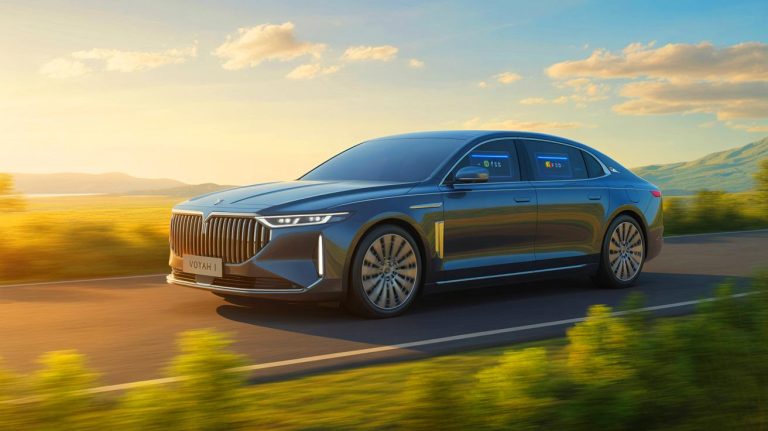 “783 Miles On One Tank”: Voyah Passion L Hybrid With 657 HP And Huawei LiDAR Tech Sends Shockwaves Through Luxury Sedan Market Illustration of the Voyah Passion L, a premium plug-in hybrid sedan with cutting-edge technology and advanced hybrid capabilities.
