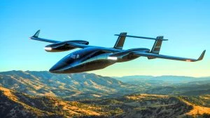 Illustration of Archer Aviation's Midnight eVTOL aircraft during its longest piloted flight in Salinas, California.