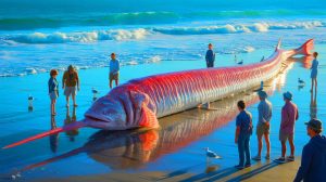 “They’re Crawling Everywhere”: Giant Apocalypse Fish Wash Ashore In One Week As US Experts Clash With Japan Over Origins Illustration of giant oarfish washed ashore on the coasts of Tasmania and New Zealand.
