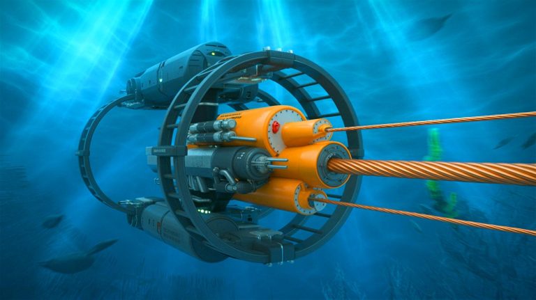 The US Is on High Alert After “Steel Jaws Slice Through Lifelines” as China’s Colossal Cable Cutter Endangers 95% of World Connections Illustration of China's advanced cable-cutting device capable of operating at unprecedented ocean depths.