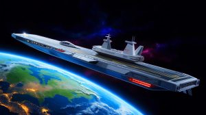 Illustration of an orbital aircraft carrier being developed for the U.S. Space Force by aerospace startup Gravitics.