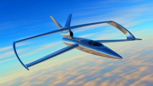 Illustration of an oblique wing aircraft concept being explored by Chinese engineers.