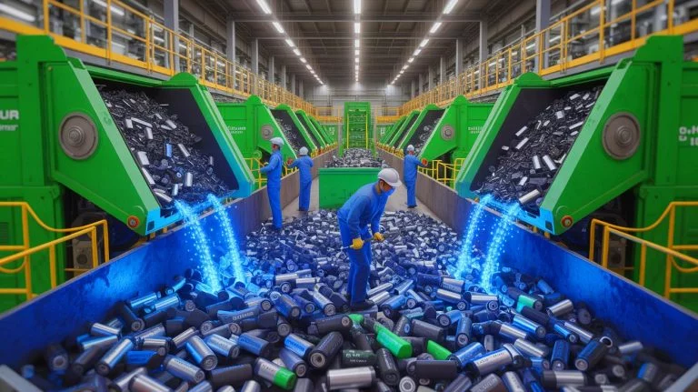 “Dead Batteries Still Hold Power”: The US Eyes Billions in Lithium as Nations Clash Over Resources Illustration of recycling processes for extracting lithium from discarded batteries.