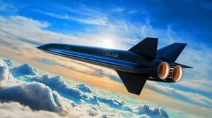 Illustration of the Talon-A hypersonic test vehicle equipped with advanced H13 rocket engines.