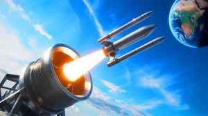 US Satellite Swarm Blasts Into Orbit At 12,000 Mph While China Panics Over Rising American Space Superiority Illustration of SpinLaunch's centrifugal cannon technology for satellite deployment.