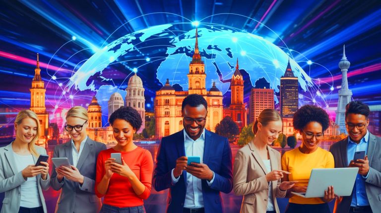 Google Maps Sleuth Says “Earth Bends Like A Bow” After Analyzing Hometown Photo And Calculating Distances To Smash Flat-Earth Claims Illustration of global interconnectedness through digital communication platforms.