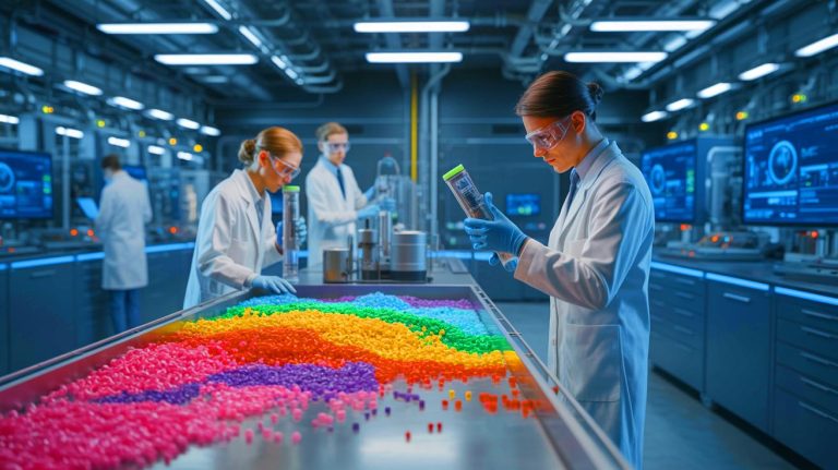 Recyclable ATSP Stuns With “broken wings healing mid-flight”: Game-Changing Plastic Promises Extreme Durability and Greener Manufacturing Future Illustration of recycled plastic granules.