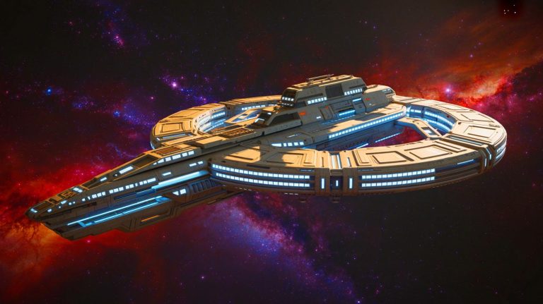 The Massive Spacecraft Carries 2,400 People As Governments Clash Over 40,000-Billion-Kilometer Mission And Deadly Survival Consequences Illustration of a Conceptual Generation Ship Designed for a 400-Year Journey to Proxima Centauri b.