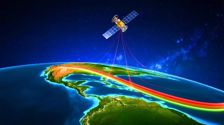 Illustration of the South Atlantic Anomaly impacting Earth's magnetic field and posing risks to space technology.