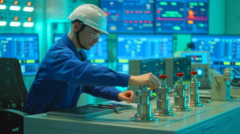 “He Turned the Wrong Valve”: French Nuclear Plant Worker Almost Caused Meltdown by Shutting Cooling to Active Reactor Illustration of a nuclear power plant technician operating cooling valve controls.
