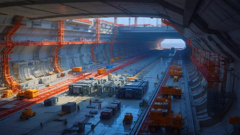 Illustration of China's massive underground military command center near Beijing revealed by satellite images.