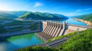 Illustration of the Three Gorges Dam in China affecting Earth's rotation.