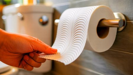 Illustration of Charmin's new wavy perforation design in toilet paper.