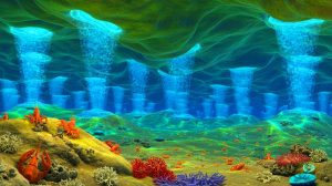 Illustration of the massive hydrogen-rich hydrothermal system beneath the western Pacific seafloor.
