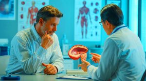 Illustration of the potential link between ejaculation frequency and prostate cancer risk.