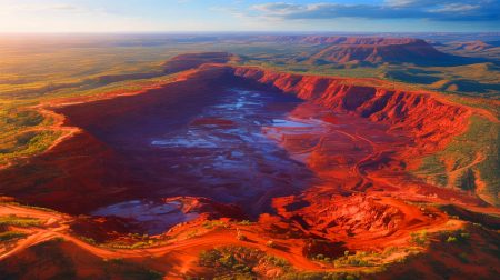 Illustration of the massive iron ore deposit discovered in the Pilbara region of Western Australia.