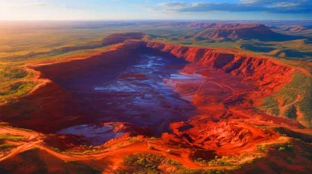 Illustration of the massive iron ore deposit discovered in the Pilbara region of Western Australia.