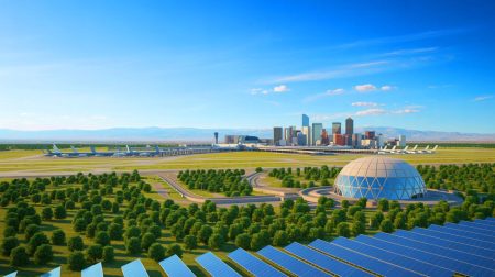 Illustration of Denver International Airport exploring nuclear energy solutions for sustainable operations.