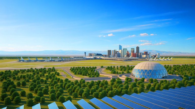 “First Airport Reactor Could Power 120 Million”: Denver International Studies Nuclear SMR Plan to Meet Massive Clean Energy Demands by 2045 Illustration of Denver International Airport exploring nuclear energy solutions for sustainable operations.
