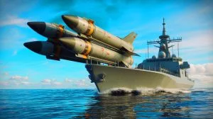Illustration of Lockheed Martin's Joint Air-to-Ground Missile and Quad Launcher enhancing U.S. naval defense capabilities.