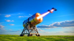 “Terrifying Signal Surges”: US Emergency Network Hijacked as China Unleashes Massive Satellite Barrage Over Pacific Skies Illustration of a centrifugal cannon launching microsatellites into low-Earth orbit.