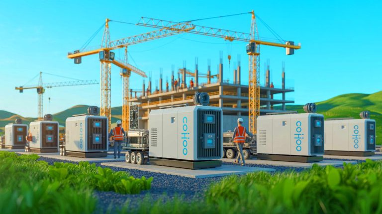 US Officials Admit “Cranes Blot Out the Sun” as Europe’s Hydrogen Megaproject Surges Ahead to Become Largest Construction Zone on the Planet Illustration of hydrogen fuel cells transforming construction sites into emission-free zones.
