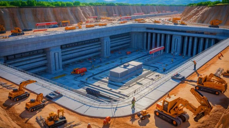 Illustration of China's largest underground military command center near Beijing, highlighting its strategic ambitions.